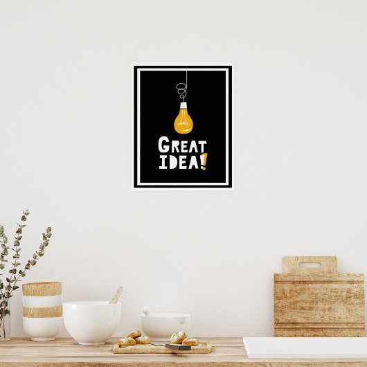 Lichteinfall, das große Poster aufleuchtet (Küche)