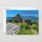 Lichtenstein - Burg Vaduz Feiertagspostkarte (Vorne/Hinten)
