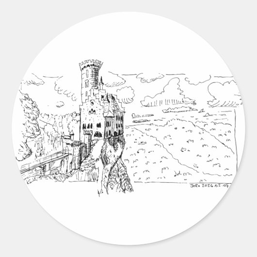 Lichtenstein Schloss Runder Aufkleber (Vorderseite)