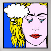 Lichtenstein Style Comic Lady weinend Poster (Vorne)