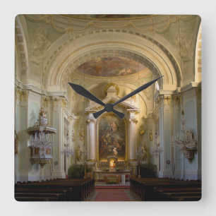 Lichtental Church Vienna Österreich Quadratische Wanduhr