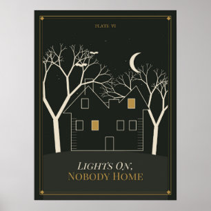 Lichter an, niemand zu Hause Vintage-Halloween-Wan Poster