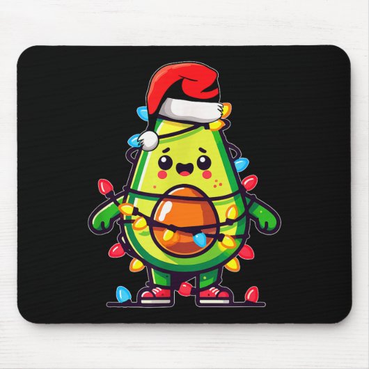 Lichter Avocado hässlicher Weihnachtspullover Guac Mousepad (Vorne)
