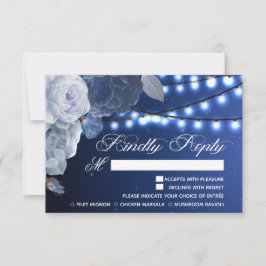 Lichter Blau Elegante Speisen RSVP Karte