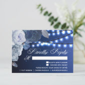 Lichter Blau Elegante Speisen RSVP Karte (Stehend Vorderseite)