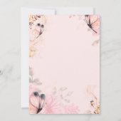 Lichter, Blume Rosa Schmetterlinge 80. Geburtstag Einladung (Rückseite)