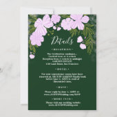 Lichter Blumen Hochzeit  Einladung (Rückseite)