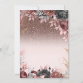 Lichter,Chic Blume Glitzer 35. Geburtstag Einladung (Rückseite)