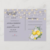 Lichter Gelbblume Save the Date Ankündigungspostkarte (Rückseite)