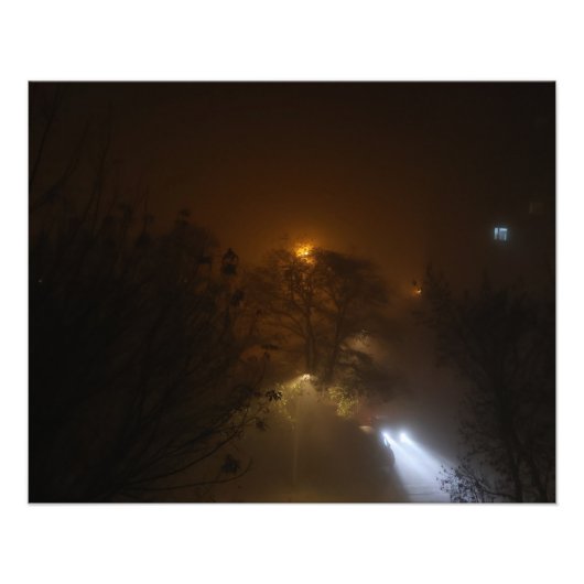 Lichter im Nebel Foto-Vergrößerung Fotodruck (Vorne)