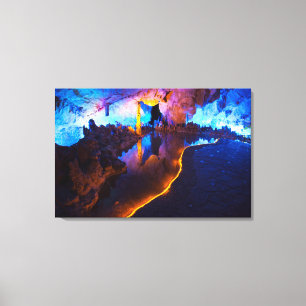 Lichter in der Reed Flute Cave, China Leinwanddruck
