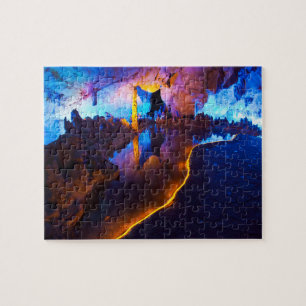 Lichter in der Reed Flute Cave, China Puzzle