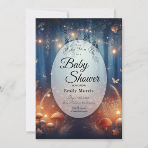 Lichter in einer Moonlit Forest Baby Dusche Einladung