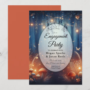 Lichter in einer Moonlit Forest Engagement Party Einladung