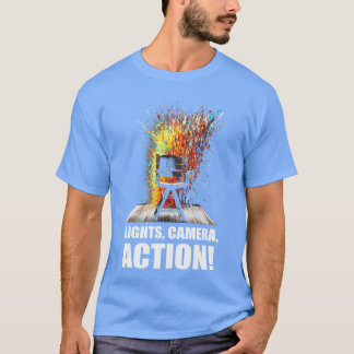 Lichter Kamera Action Filmregisseur Filmklappe T-Shirt
