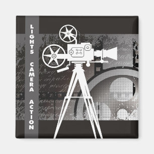 Lichter, Kamera, Aktion 2"" quadratischer Magnet