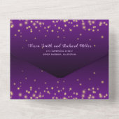 Lichter lila Winternachtsfeier All In One Einladung (Rückseite)