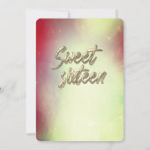 Lichter mit goldenem Funkeln, rot, Einladung (Rückseite)