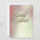 Lichter mit goldenem Funkeln, rot, Einladung (Rückseite)