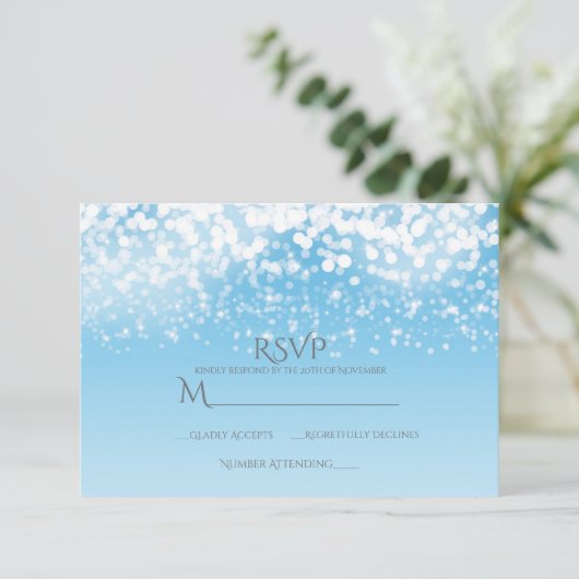 Lichter Romantisches Winterwunder UAWG RSVP Karte (Stehend Vorderseite)