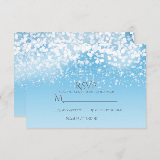 Lichter Romantisches Winterwunder UAWG RSVP Karte (Vorne/Hinten)