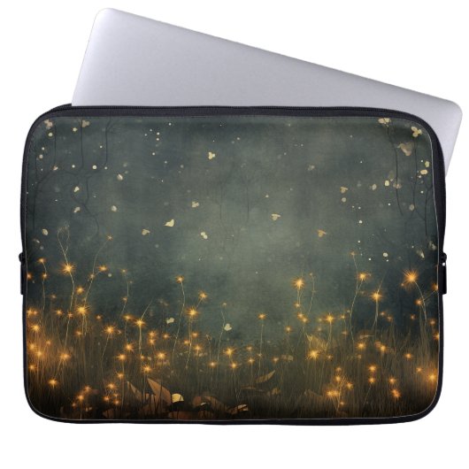 Lichter, Schmetterlinge, funkelnder Laptop-Sieb Laptopschutzhülle (Vorderseite)