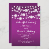 Lichter, Schneeflocken Hochzeitsessen Probe Einladung (Vorne/Hinten)