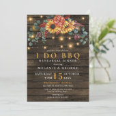 Lichter Sonnenblumen Ich mache GRILLEN Probe Abend Einladung (Stehend Vorderseite)