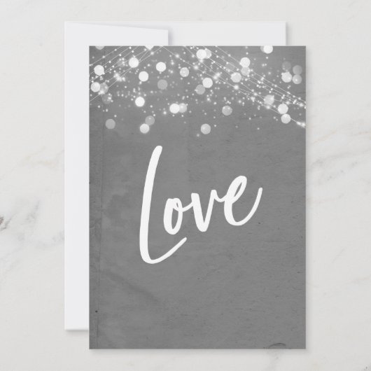 Lichter Textur nach der Hochzeitsfeier Grau Einladung (Rückseite)