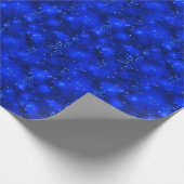 Lichter u. Schneeflocken, Blau - Weihnachten Geschenkpapier (Ecke)
