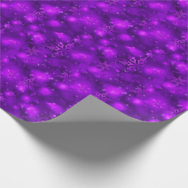 Lichter u. Schneeflocken, lila - Weihnachten Geschenkpapier