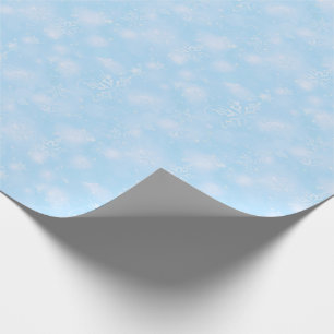 Lichter u. Schneeflocken, lt Blue - Weihnachten Geschenkpapier