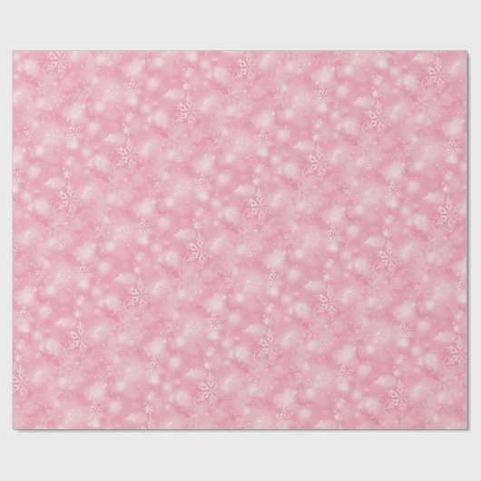 Lichter u. Schneeflocken, Rosa - Weihnachten Geschenkpapier (Flach)