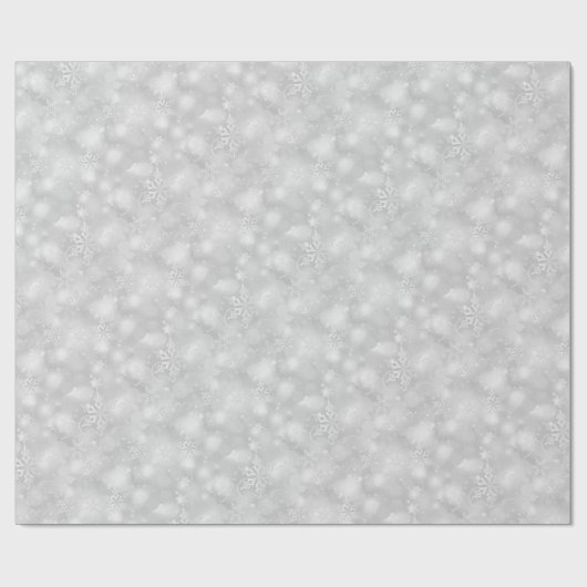 Lichter u. Schneeflocken, Silber - Weihnachten Geschenkpapier (Flach)