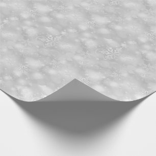Lichter u. Schneeflocken, Silber - Weihnachten Geschenkpapier