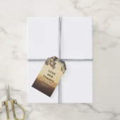 Lichter und Baumzweige Rustikale Hochzeit Geschenkanhänger (Mit Garn)