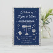 Lichter- und Genussfest Hanukka-Party Einladung (Stehend Vorderseite)