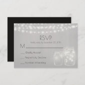Lichter und Mason Jars Rustikale Hochzeit RSVP (Vorne/Hinten)