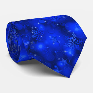 Lichter und Schneeflocken, Blau - Krawatte