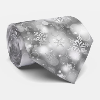 Lichter und Schneeflocken, Silber - Krawatte