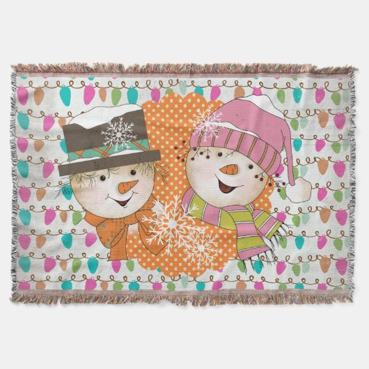 Lichter und Schneemann-Urlaubstage Decke (Vorderseite)