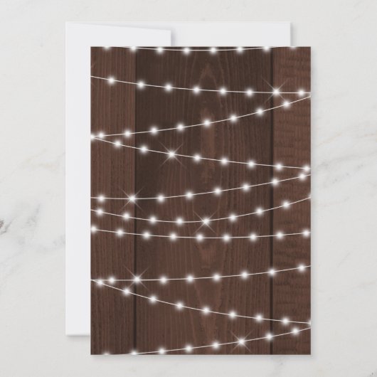 Lichter und Sonnenblumen rustikales Landhaus Dusch Einladung (Rückseite)