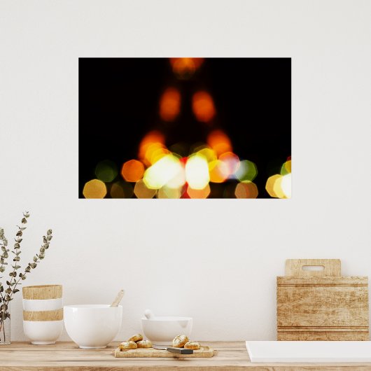 Lichter von Paris, Eiffelturm Art Poster (Küche)