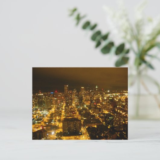 Lichter von Seattle Postkarte (Stehend Vorderseite)