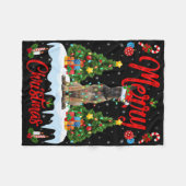 Lichter Weihnachtsbaum Santa Belgischer Malinois H Fleecedecke (Vorderseite (Horizontal))