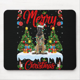Lichter Weihnachtsbaum Santa Belgischer Malinois H Mousepad