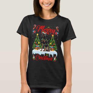 Lichter Weihnachtsbaum Santa Dobermann Pinscher Hu T-Shirt