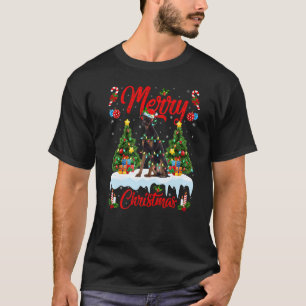 Lichter Weihnachtsbaum Santa Dobermann Pinscher Hu T-Shirt