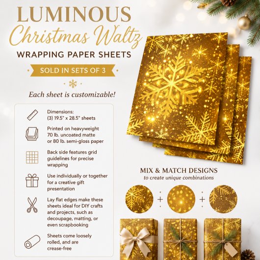 Lichter Weihnachtswalzer Geschenkpapier Set