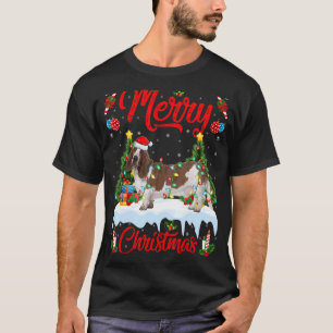 Lichter Xmas Tree Santa Basset Hound Hund Weihnach T-Shirt